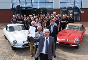 Classic Motor Cars chairman Peter Neumark handing over the company to the employees.