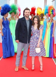 Justin Timberlake with co-actor Anna Kendrick
